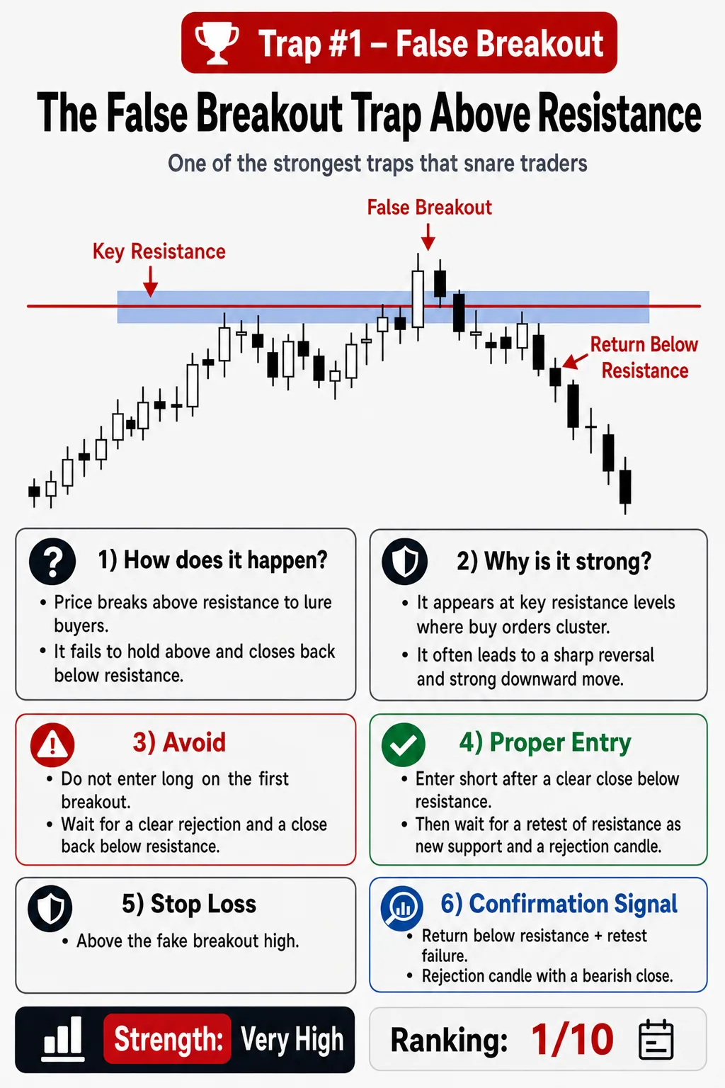 False breakout trap above resistance: price action, liquidity and risk management guide