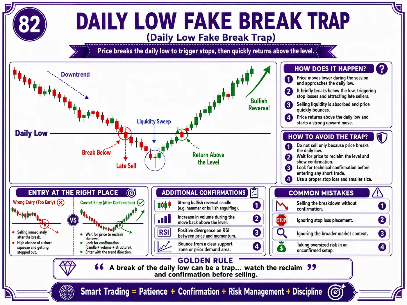False breakdown trap below support after economic news: price action, liquidity and risk management guide