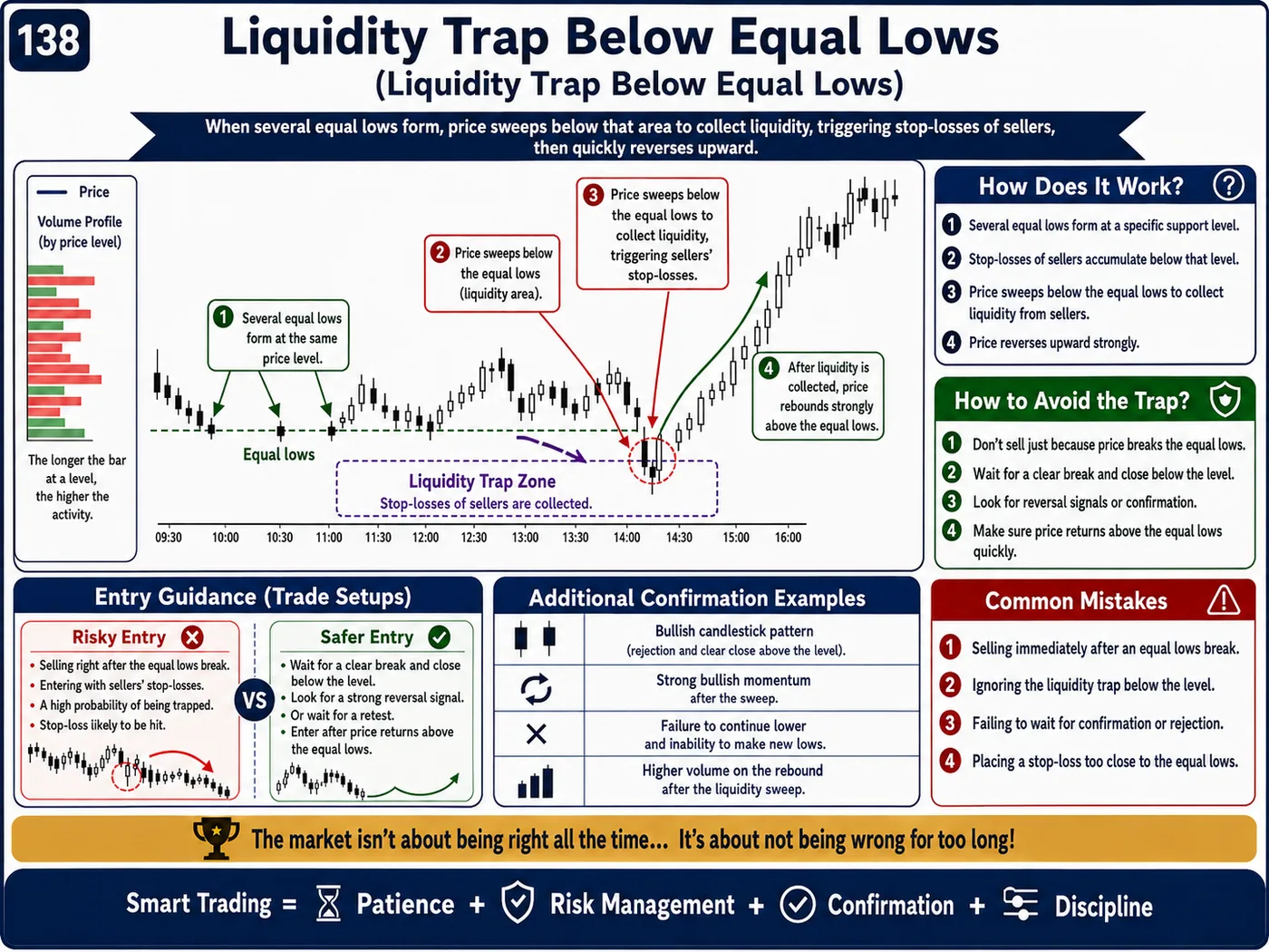 False volume trap on the retest: price action, liquidity and risk management guide