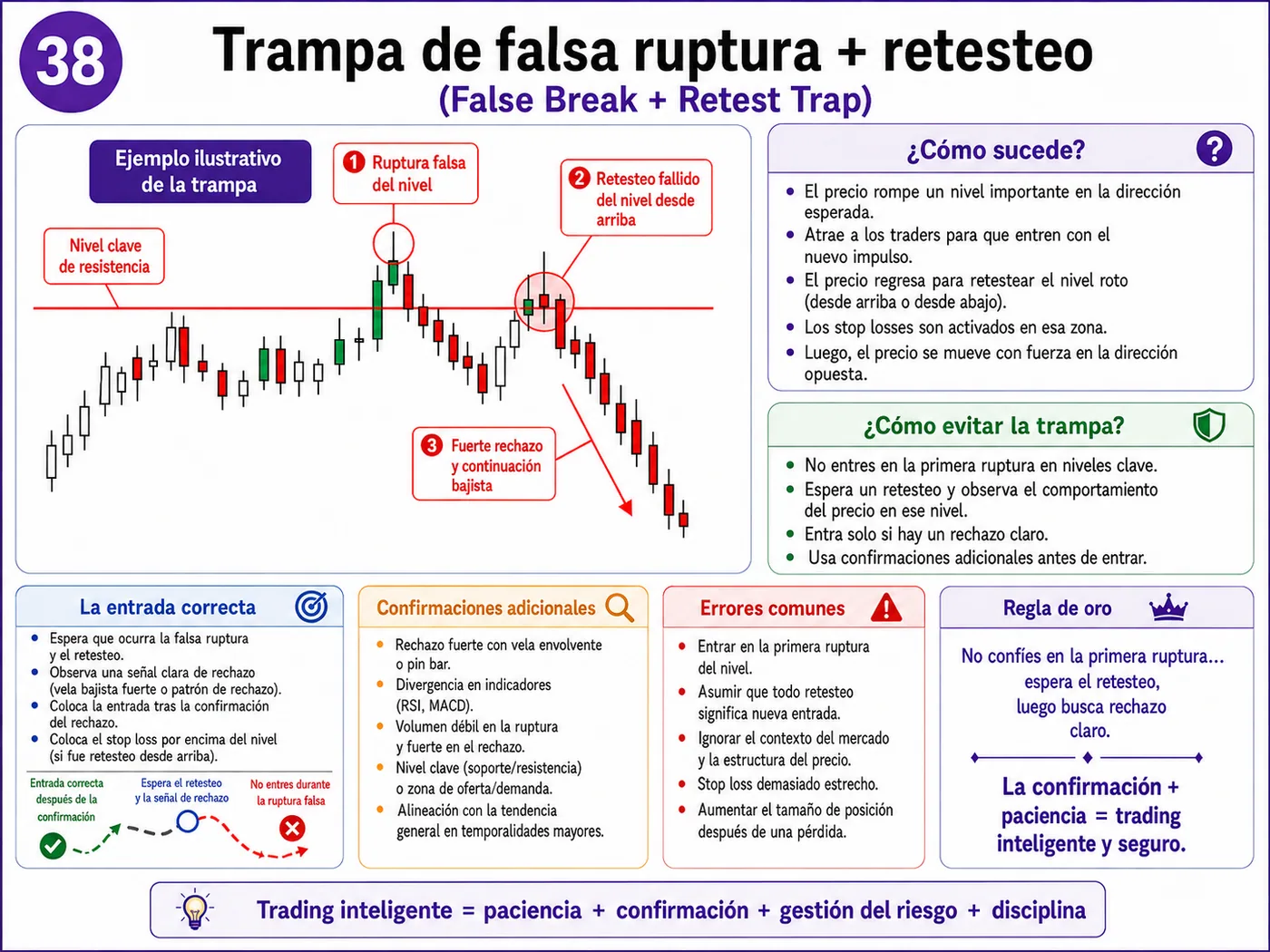 Trampa de volumen falso en soporte y resistencia: guía de price action, liquidez y gestión del riesgo