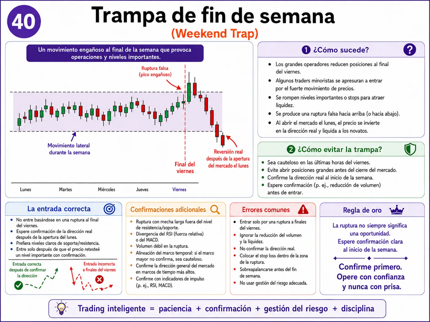 Trampa del patrón gráfico perfecto en soporte y resistencia: guía de price action, liquidez y gestión del riesgo