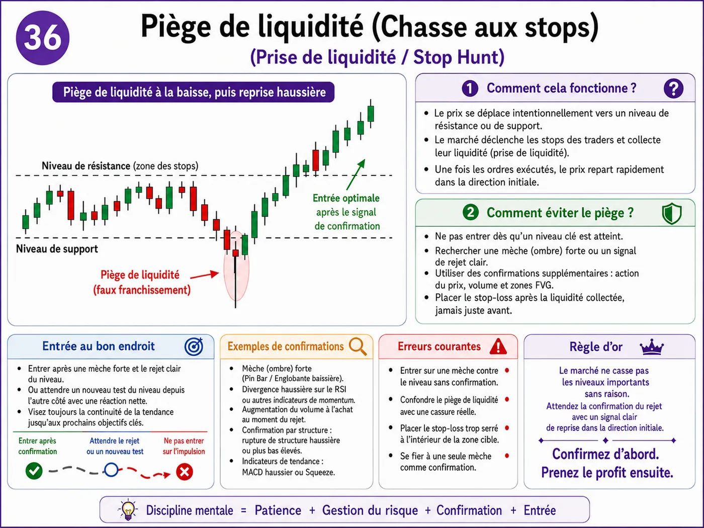 Piège de cassure de ligne de tendance sur support et résistance: analyse price action, liquidité et gestion du risque