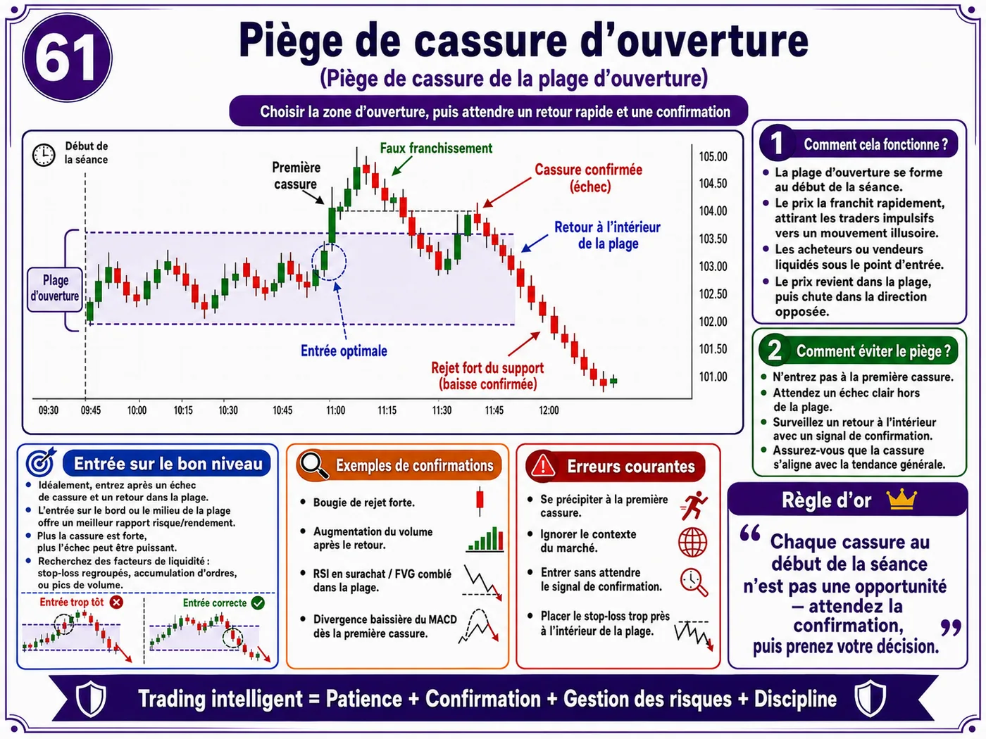 Piège de fausse cassure au-dessus de la résistance en faible liquidité: analyse price action, liquidité et gestion du risque
