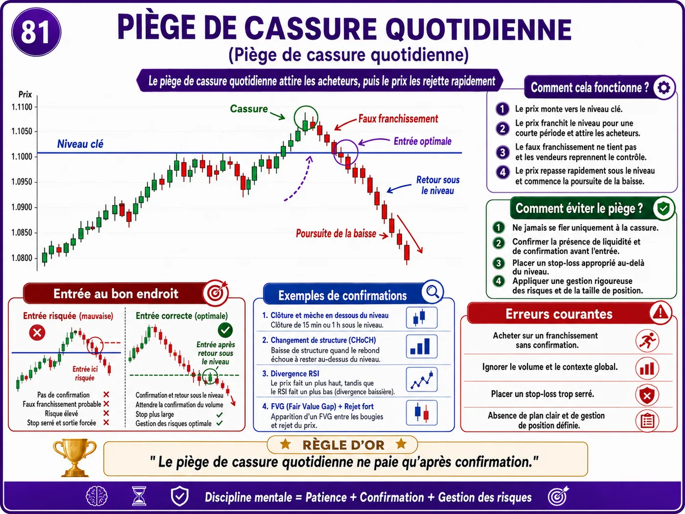 Piège de fausse cassure au-dessus de la résistance après les annonces économiques: analyse price action, liquidité et gestion du risque