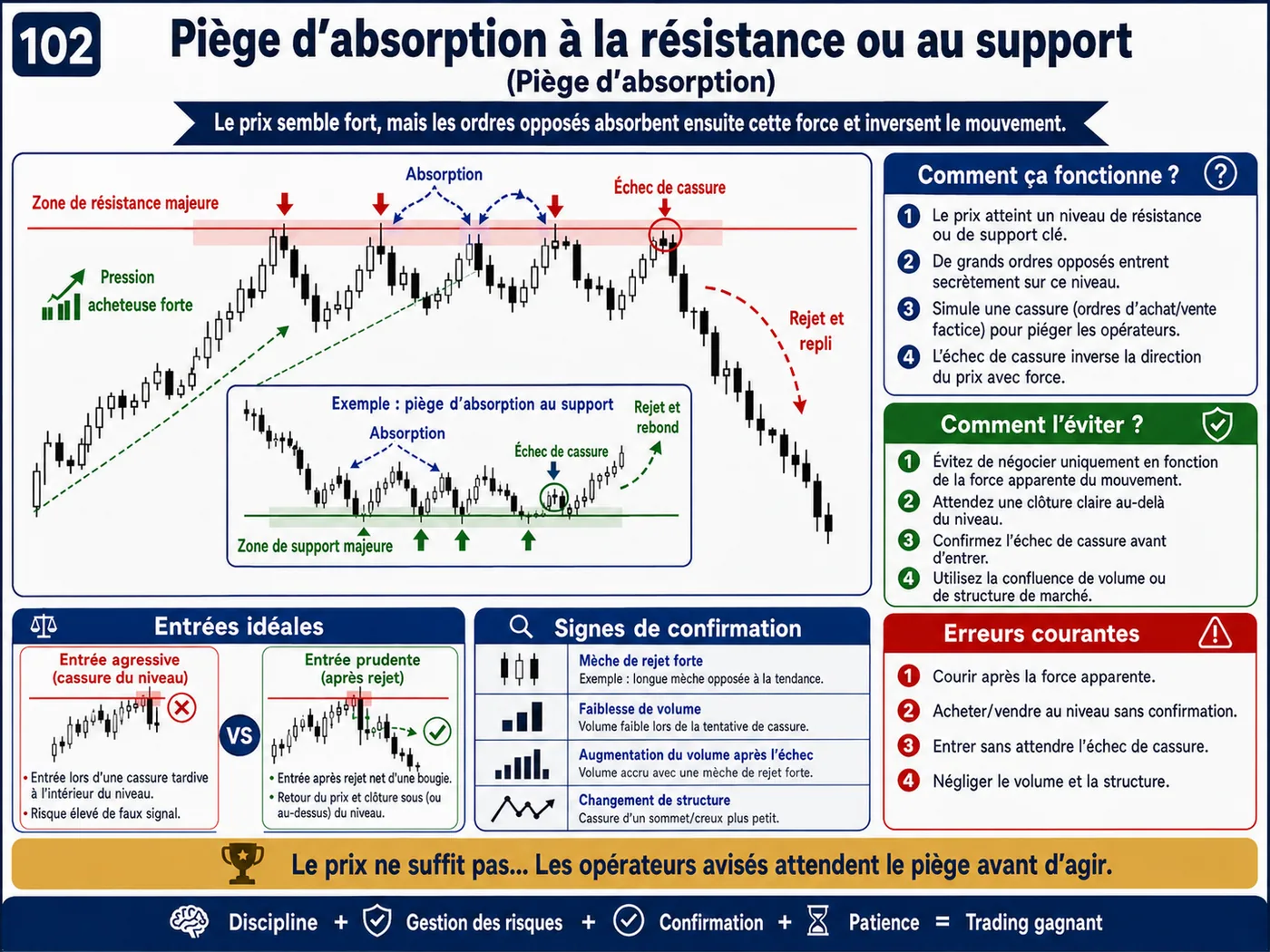 Piège de fausse cassure sous le support dans la tendance: analyse price action, liquidité et gestion du risque