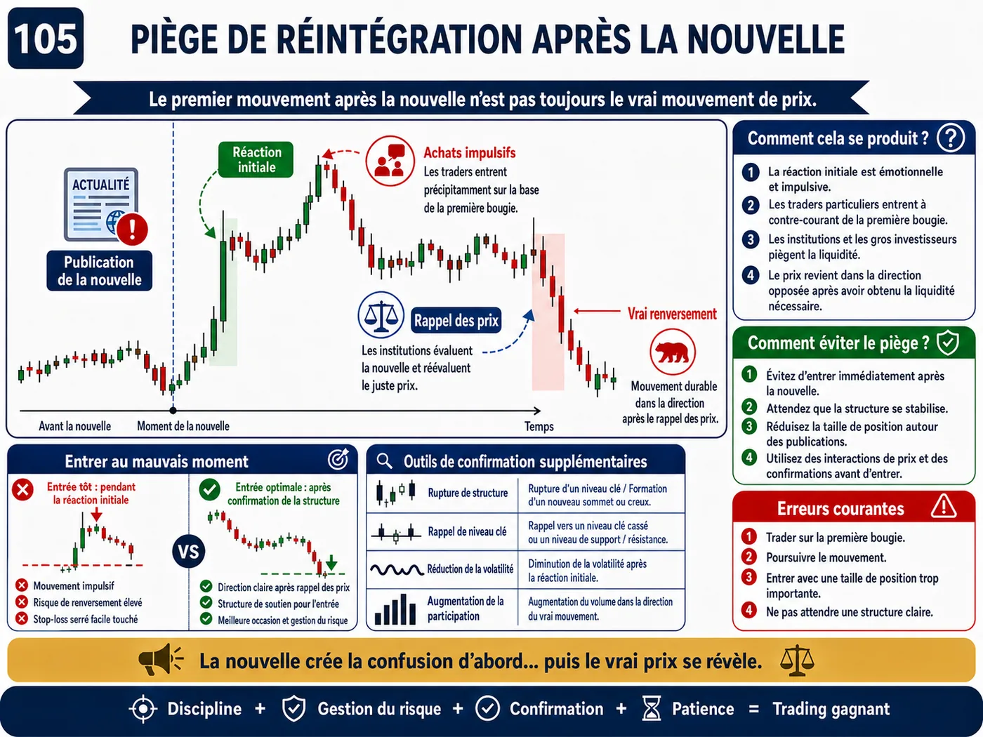 Piège de cassure de la zone de valeur haute VAH dans la tendance: analyse price action, liquidité et gestion du risque